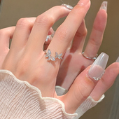 开口可调节蝴蝶戒指女生小众设计轻奢冷淡风精致高级感戒子女饰品