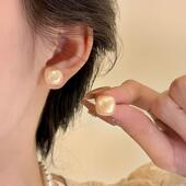 方形耳钉女2024年新款 小方糖耳环小众设计高级感轻奢气质耳饰 爆款