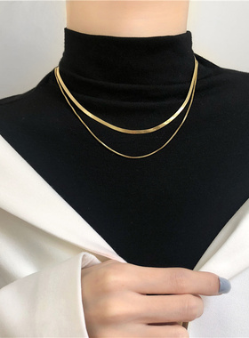 韩国双层蛇骨链锁骨链简约短款choker项圈颈带女脖子潮网红女B286