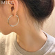 S925银针圈圈耳环2023年新款 潮女小众设计感韩国气质高级感大耳圈
