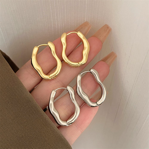 棉条虫锌合金女不规则几何耳扣女