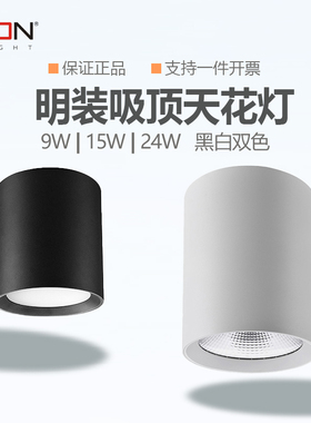 西顿照明LED明装射灯9W天花灯9101C-A吸顶筒灯15W书房CEX9101C-J