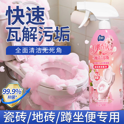 爱恩倍马桶慕斯清洁剂洁厕灵除垢去黄用除臭家用卫生间泡沫抑菌L