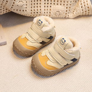 宝宝加绒棉鞋高帮机能鞋冬季男女童加绒休闲加厚保暖婴儿学步鞋冬