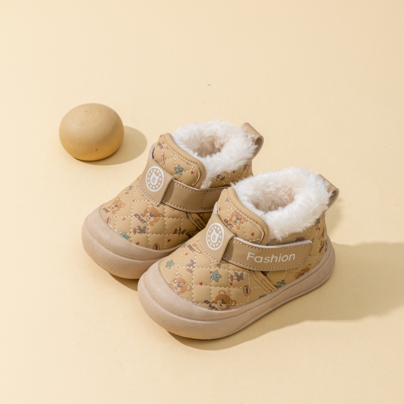 冬季加绒软底防滑学步雪地靴男女