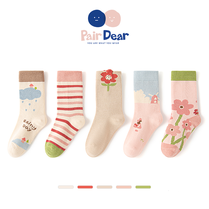 「尘粉鸢尾」韩系女童袜子秋冬款