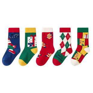 「新年限定」儿童秋冬季无骨袜子男女童纯棉款婴儿宝宝中长筒