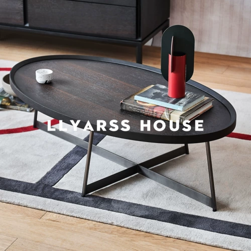 Llyarss Lias/Овальный журнальный столик/итальянский минималист/1,2 м/копченой