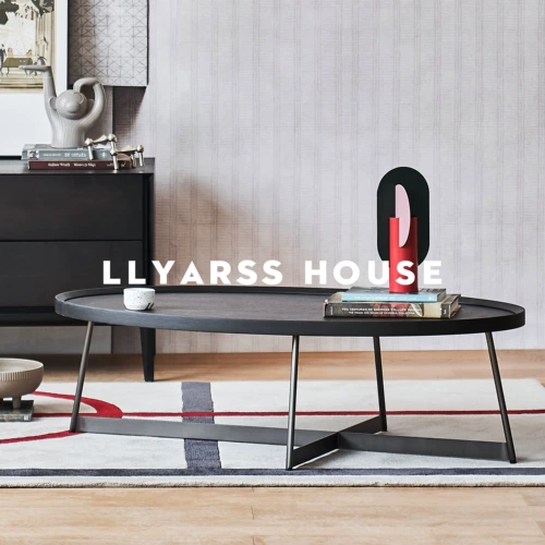 Llyarss Lias/Овальный журнальный столик/итальянский минималист/1,2 м/копченой