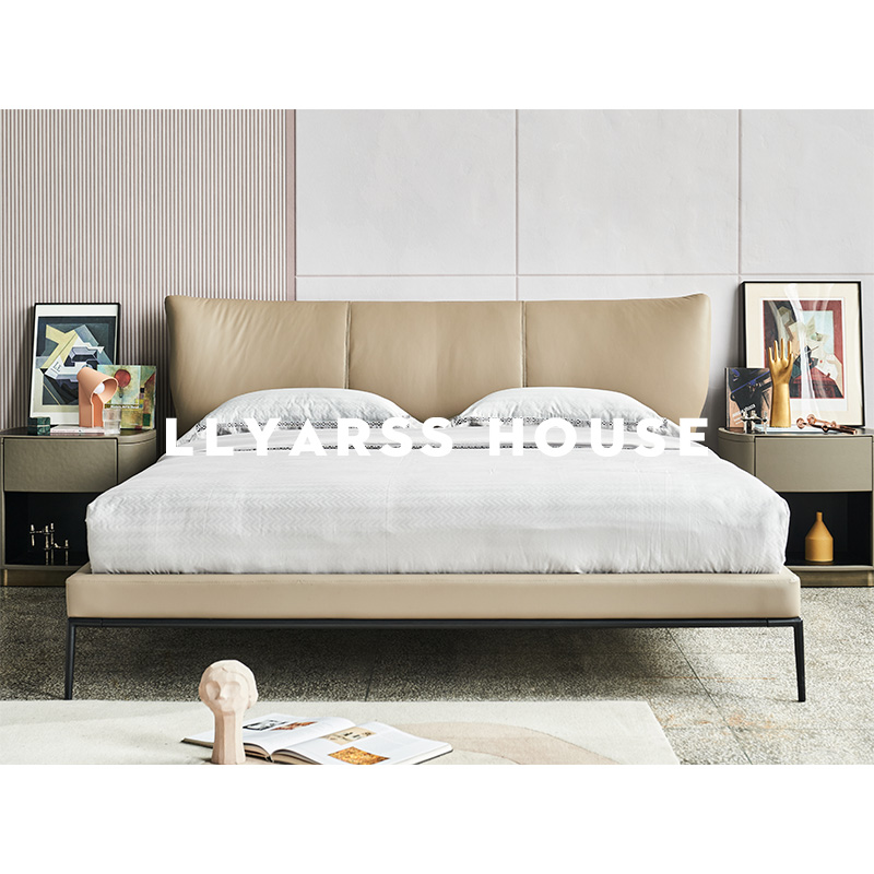 皮艺床利亚斯金属意式极简