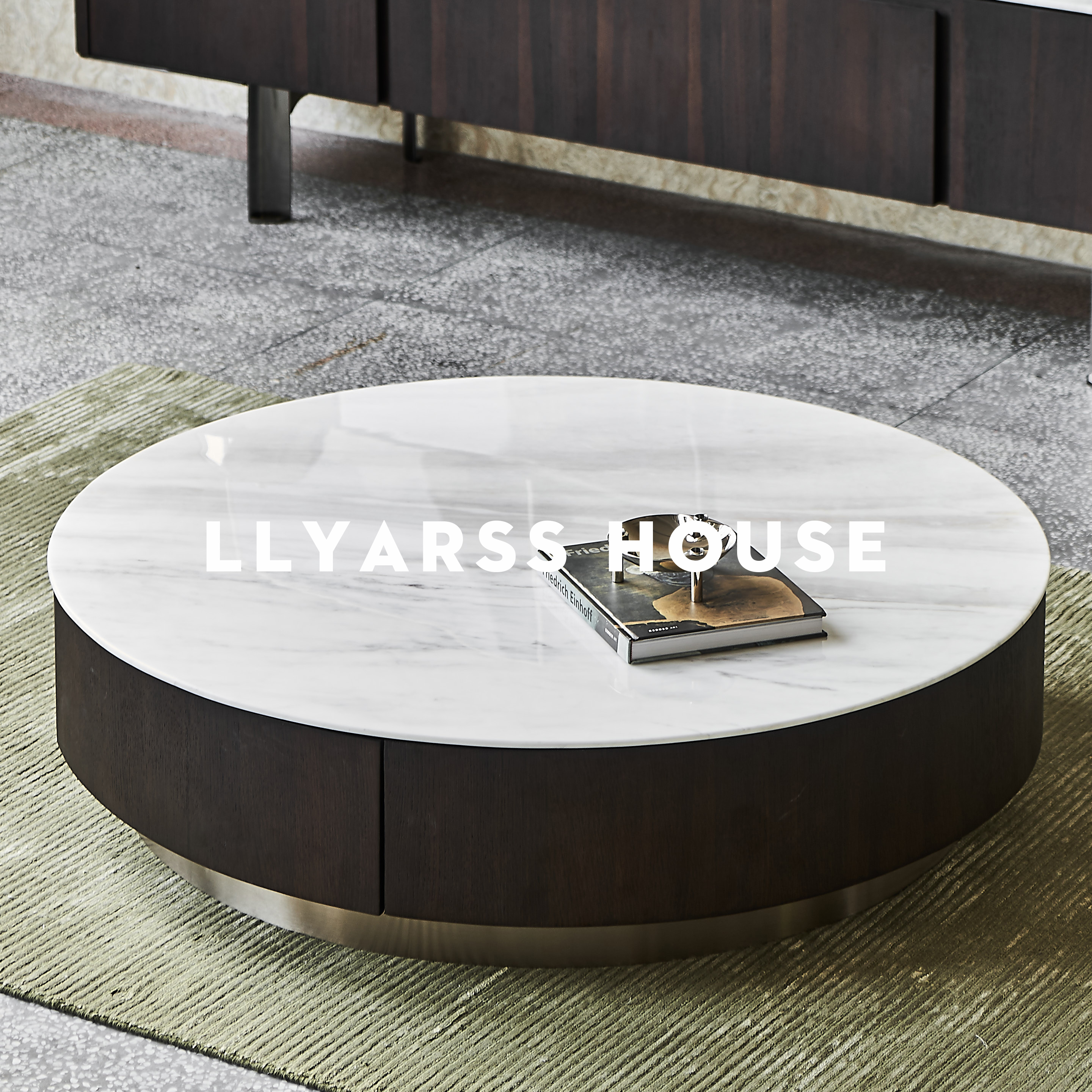 llyarss利亚斯圆形+橡木茶几