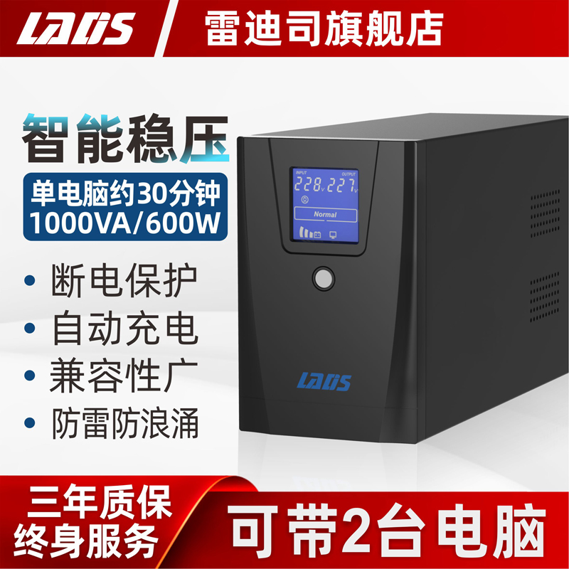 雷迪司UPS不间断电源D1000M 1000VA600W电脑服务器防停电备用电源-封面