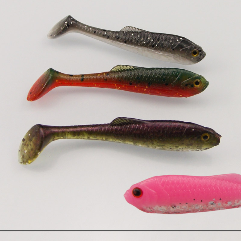 路亚软饵微物T尾白条假饵打黑