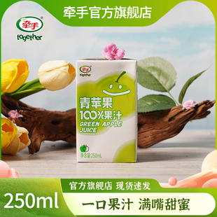牵手果蔬汁饮料青苹果100%果汁8盒送2盒果汁整箱