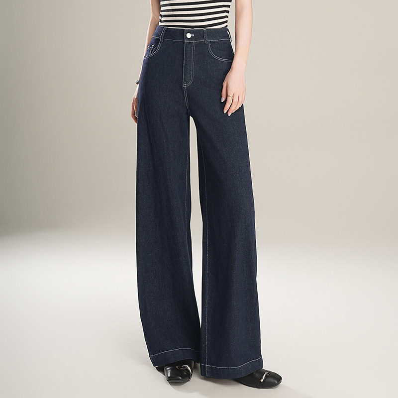 高腰显瘦宽松牛仔西装裤女百搭休闲阔腿裤2025春季新款垂感直筒裤