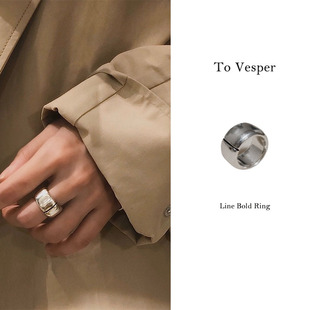折扣现货 To Vesper韩国品牌Partez  line bold ring泫雅线条戒指