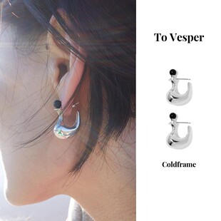 折扣价现货 To Vesper 韩国品牌 Coldframe 酒壶黑玛瑙纯银耳环
