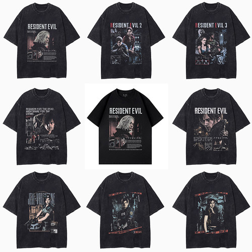 Resident Evil Requiem新款生化危机9安魂曲游戏水洗短袖T恤男女
