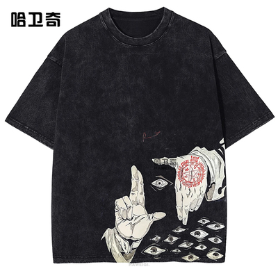 Anime Hellsing Alucard Grafica Lavata T Shirt地狱之歌短袖T恤