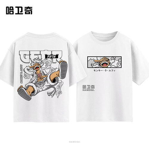 One Piece Nika Luffy海贼王草帽路飞太阳神尼卡短袖T恤动漫衣服