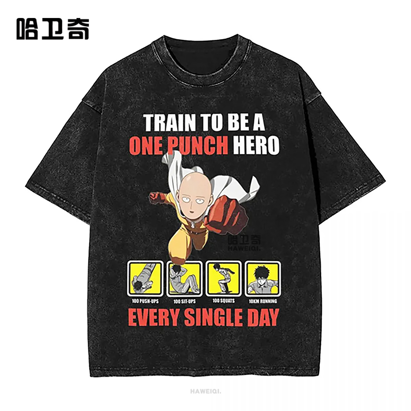 One Punch-Man T-shirt一拳超人埼玉动漫水洗短袖T恤男女士宽松棉