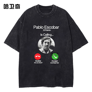 Pablo Escobar巴勃罗·埃斯科瓦尔呼叫款短袖T恤Crossfit棉质上衣