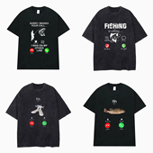 T恤衫 Accept Calling Fih钓鱼短袖 Decline Remind Message TEE