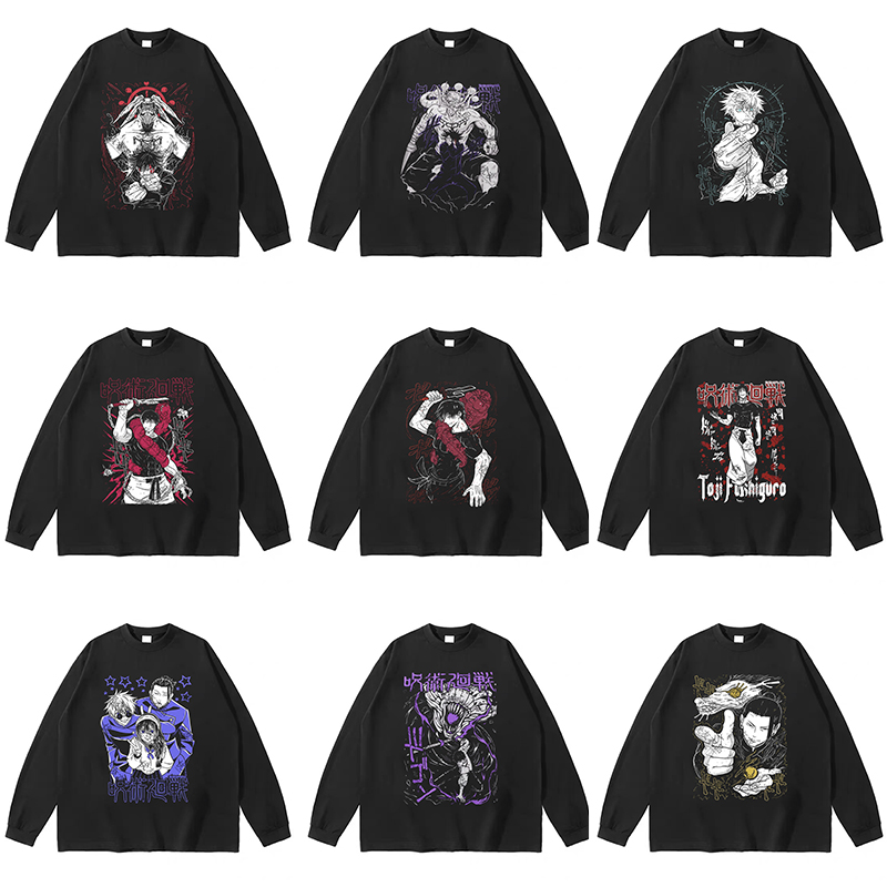 咒术回战Jujutsu Kaisen Fushiguro Toji动漫重磅棉长袖T恤打底衫