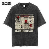 Band Radiohead Rock The Bends shirt摇滚乐队周边水洗短袖 T恤