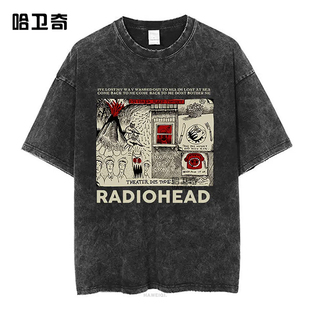 Rock Band Radiohead The Bends T-shirt摇滚乐队周边水洗短袖T恤