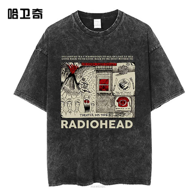 Rock Band Radiohead The Bends T-shirt摇滚乐队周边水洗短袖T恤