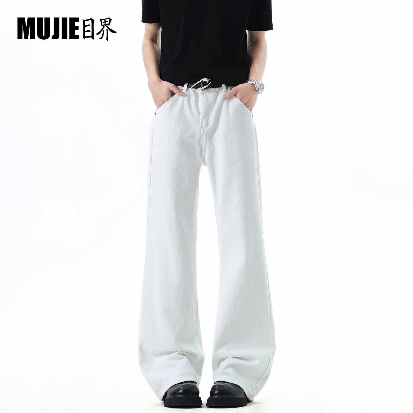 牛仔裤男直筒宽松夏季薄款弹力中腰显高青少年百搭潮流休闲长裤子