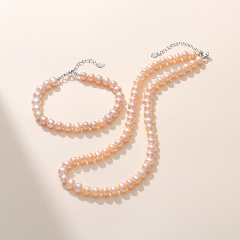 天然淡水珍珠项链女 S925纯银ins风时尚锁骨链甜酷简约珍珠手链女