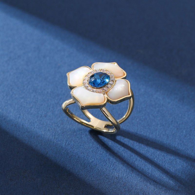 丝巾扣 日韩风茶花天然贝壳环大衣打结扣女夏季方巾围巾T恤固定扣