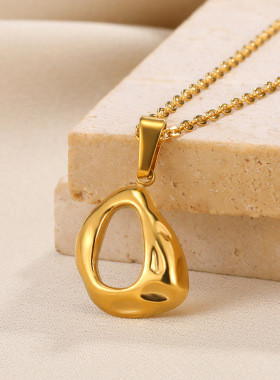 欧美跨境几何不锈钢项链感时尚潮流锁骨链小众独特设计感饰品