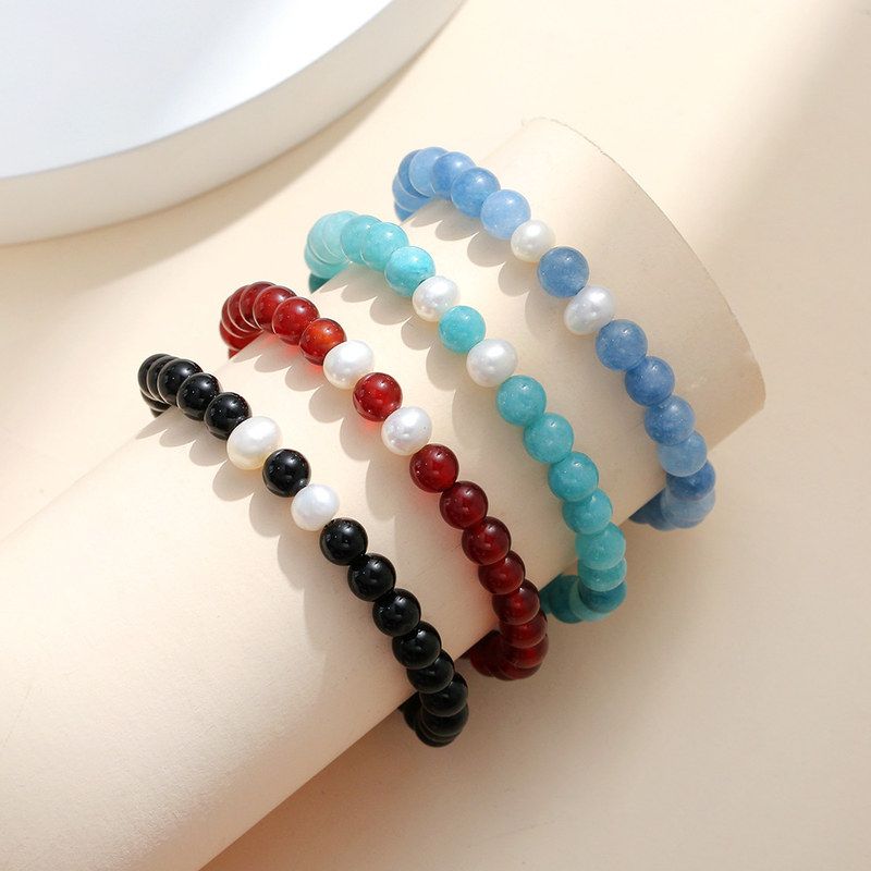 手链女原创设计天然玛瑙淡水珍珠海南宝手链时尚手串简约水晶手链