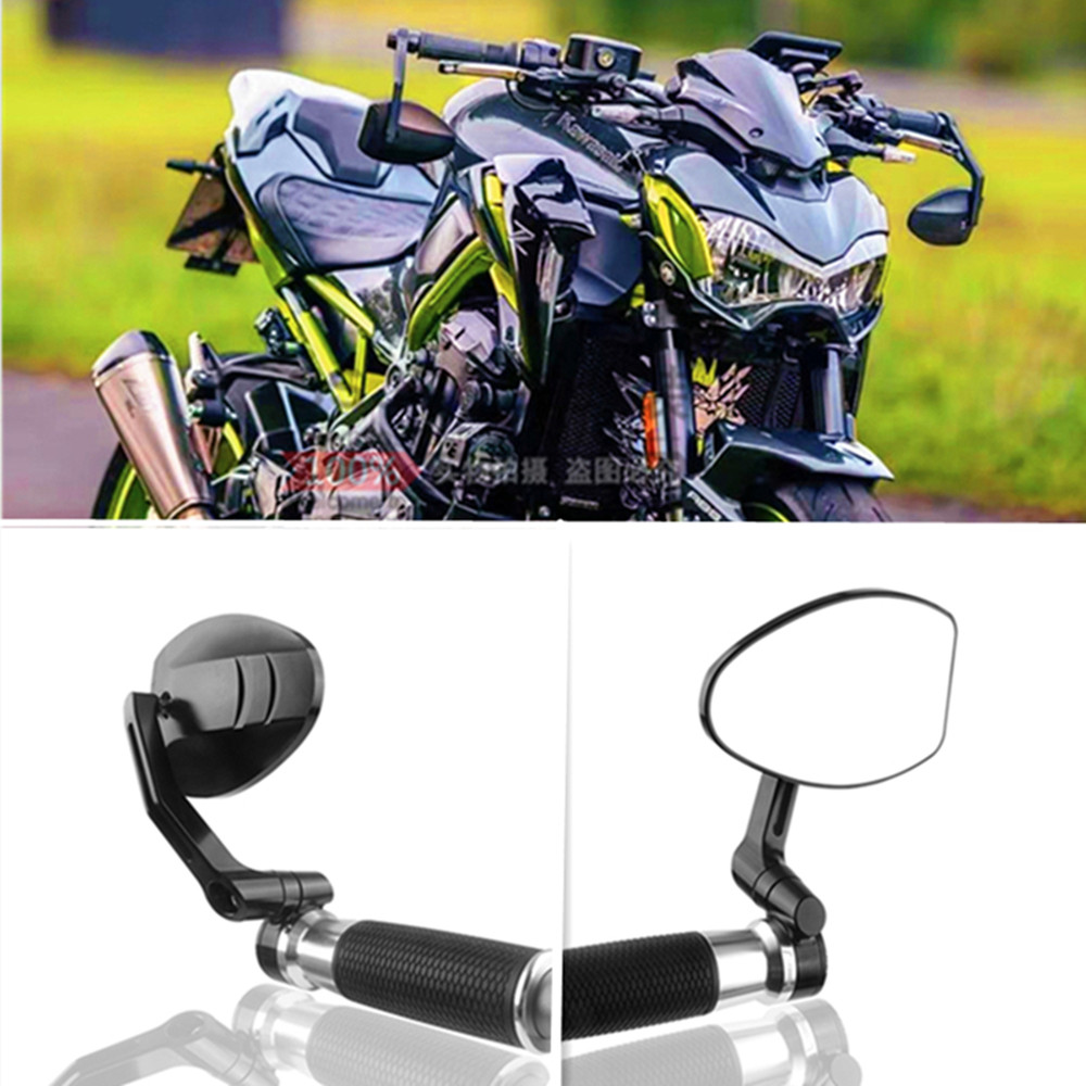 适用川崎z900 z400改装手把镜大视野后视镜 铝合金3D折叠反光镜