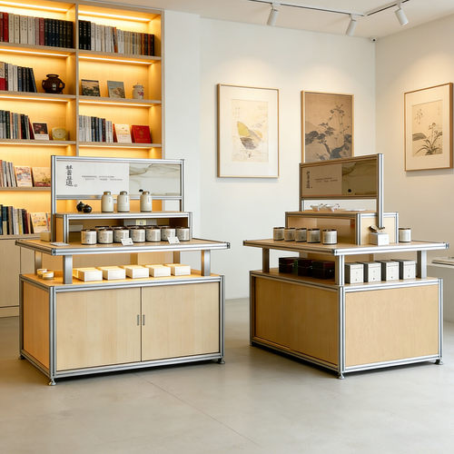 中式木质多层商场展示柜定制