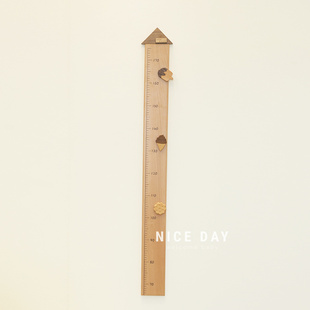 韩国ins儿童木质身高尺装 饰 饰墙贴宝宝婴儿量身高测量仪测量尺装
