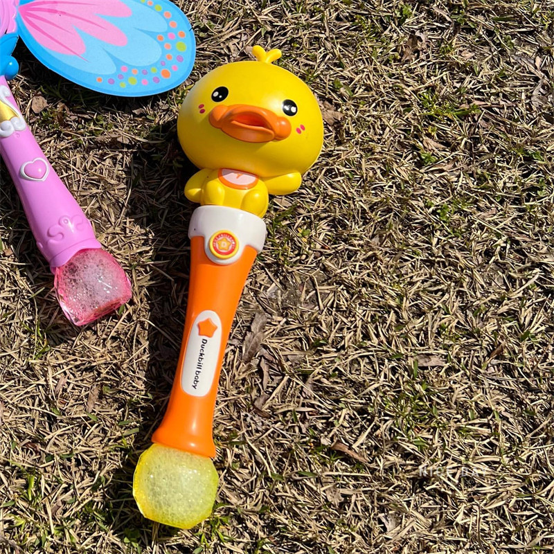 KOREAN INS KIDS HANDHELD BUBBLE MACHINE TOY GIRL YELLOW DUCKLING ELECTRIC BLOWING BUBBLE WAND FULLY AUTOMATIC NON-LEAKING