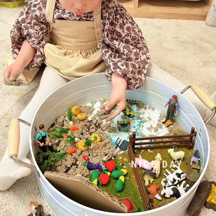 韩国ins儿童益智玩具蒙氏感官盆海滩材料玩沙托盘教具早教游戏盘