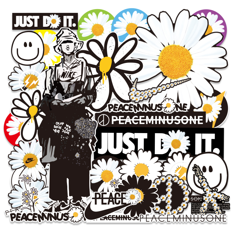 明星同款苏新皓权志龙GD小雏菊个性潮牌贴纸平板行李箱贴画防水