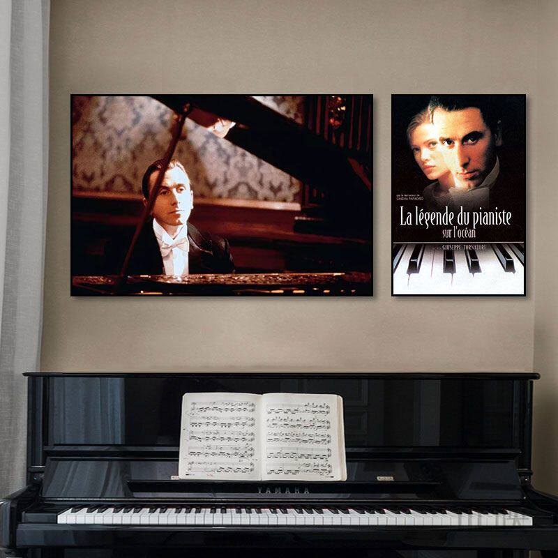 海上钢琴师装饰画电影周边音乐餐吧琴行教室复古餐厅酒吧挂画壁画