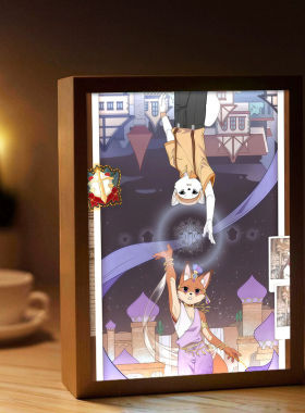 神探迈克狐灯光画小夜灯礼物