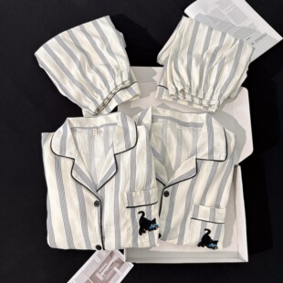 2026新款情侣睡衣男女士春秋长袖长裤纯棉纱布卡通可爱家居服套装