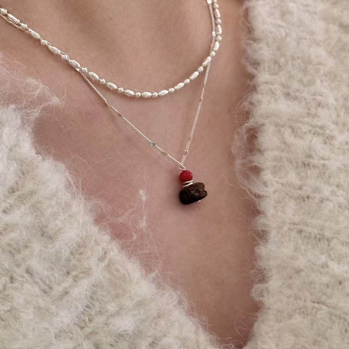 眼观s925银“香水瓶”项链女款轻奢小众设计感锁骨链2025新款爆款