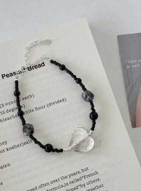 S925银爱心闪光石手链