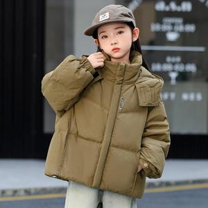 儿童羽绒服女童短款韩版女孩宽松加厚白鸭绒冬装童装保暖外套
