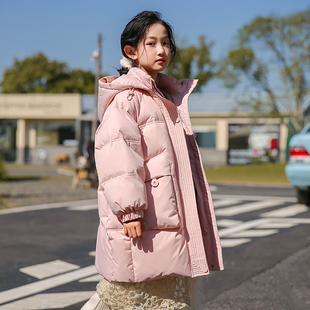 儿童羽绒服女童中长款韩版洋气白鸭绒加厚外套保暖冬装新款童装