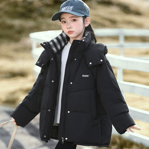 女童短款羽绒服中大童加厚保暖冬